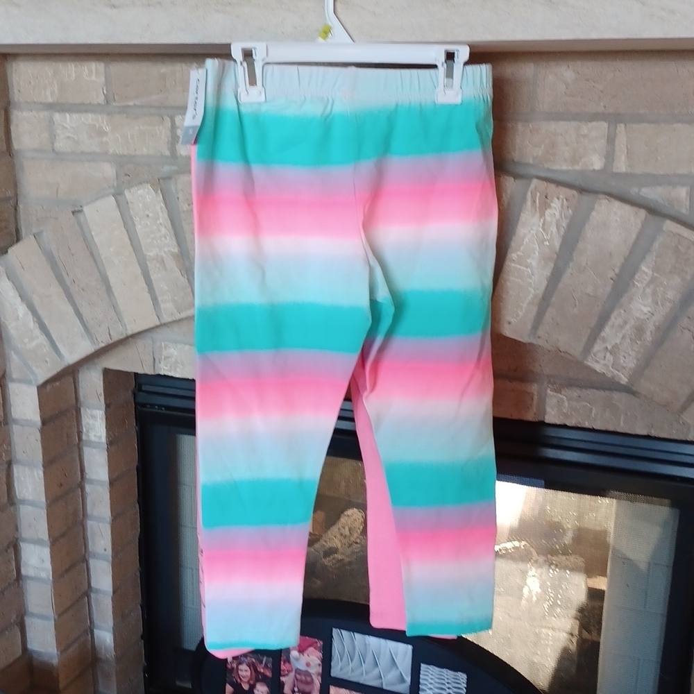 Carter's Leggings Capri length, Mermaid/Rainbow Stripes 14